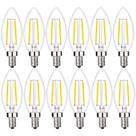 Lâmpada LED Beonllay B11 2W 2700K, branco quente, candelabro E12, pacote com 12