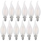 Lâmpada LED Beonllay Candelabra 2W 3000K E12 regulável, pacote com 12