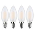 Lâmpada LED Beonllay E14 4W 3000K regulável equivalente a 40 W, pacote com 4