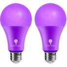 Lâmpada LED Bluex A21 roxa de 15 W (equivalente a 120 W) E26, pacote com 2