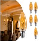 Lâmpada LED Brighfivey Amber Candelabra de 2 W (equivalente a 25 W), pacote com 6