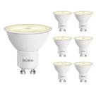 Lâmpada LED BUBO GU10 6W 2700K branca macia 650 lm, não regulável, pacote com 6