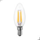 Lâmpada LED CARBOM Filamento Vela 2W Bivolt E14 2200K Branco Quente Design Retrô, Baixo Consumo, Luz Aconchegante Opus Led