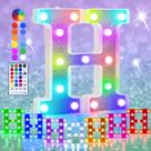 Lâmpada LED colorida Pooqla, letra H, 18 cores, controle remoto