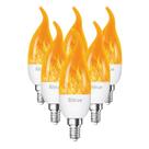 Lâmpada LED com efeito de chama Bitrue E12 Chandelier Base 3W (pacote com 6)