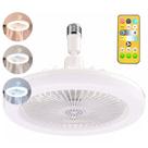 Lâmpada LED Com Ventilador De Teto E Controle Remoto Luz Branco Quente Fria Natural Ajustável De Brilho Silencioso 30W
