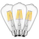Lâmpada LED CrLight Edison ST64 6W 3200K branca macia E26 700lm 3PK