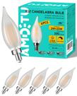 Lâmpada LED de candelabro AMDTU E12 2W 2700K 200lm regulável, pacote com 6