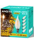 Lâmpada LED de candelabro AMDTU E12 6W 2700K branca macia regulável Lâmpada LED de candelabro AMDTU E12 6W 2700K branca macia regulável