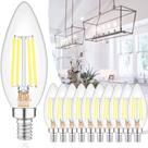 Lâmpada LED de candelabro comzler 4W 5000K 400lm E12 regulável, pacote com 6