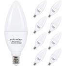 Lâmpada LED de candelabro comzler E12 5W 5000K, não regulável, pacote com 8