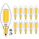 Lâmpada LED de candelabro CrLight 6W 3000K regulável em branco macio, pacote com 10