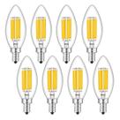 Lâmpada LED de candelabro CrLight 6W 800LM 2700K E12 regulável, pacote com 8