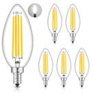 Lâmpada LED de candelabro CrLight 8W 4000K Daylight White E12, pacote com 6