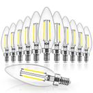 Lâmpada LED de candelabro Hizashi E12 4W 450lm 5000K regulável, pacote com 12