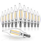 Lâmpada LED de candelabro Hizashi E12 6W 550LM 2700K regulável, pacote com 12