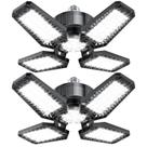 Lâmpada LED de garagem TOPAUBUB 120W 12000LM 6500K, pacote com 2 unidades, preta