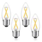 Lâmpada LED de vela AIELIT Dimmable Vintage 2W 2700K 4 unidades