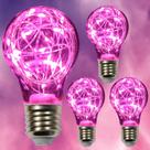Lâmpada LED decorativa rosa HOWORR 2W E26, pacote com 4