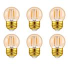 Lâmpada LED Dimmat G40 E26 1W Vintage Amber 200K, pacote com 6