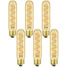 Lâmpada LED Edison Leools Vintage T10 4W 2200K E26, pacote com 6