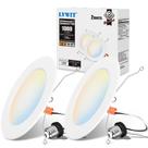 Lâmpada LED embutida LVWIT 6" 5CCT regulável, pacote com 2