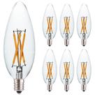 Lâmpada LED FANNIS C32 B10 B11 Candle Filament 4W E12, pacote com 6