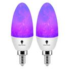 Lâmpada LED Flame Bulb Purple Fire Bulb E12 Candelabra, pacote com 2 unidades