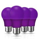 Lâmpada LED Flaspar Purple A19 9W (equivalente a 60W), pacote com 4