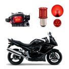 Lâmpada Led Freio 2 Polos Sequencial Strobo Moto 650F 2009 2010 2011 2012 2013