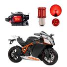 Lâmpada Led Freio 2 Polos Sequencial Strobo Moto ER 6N 650CC 2010 2011 2012 2013 Lâmpada Led Freio 2 Polos Sequencial Strobo Moto ER 6N 650CC 2010 2011 2012 2013