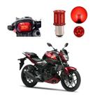 Lâmpada Led Freio 2 Polos Sequencial Strobo Moto Fazer 600 FZ 6S 2005 2006 2007 2008 2009