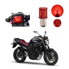 Lâmpada Led Freio 2 Polos Sequencial Strobo Moto Fazer 6N 2008 2009