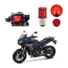 Lâmpada Led Freio 2 Polos Sequencial Strobo Moto MT 09 Tracker 2015 2016 2017 2018 2019