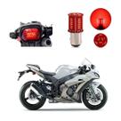 Lâmpada Led Freio 2 Polos Sequencial Strobo Moto Ninja ZX 10R 1000 2010 2011 2012 2013 2014 2015 até 2021
