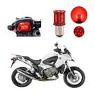 Lâmpada Led Freio 2 Polos Sequencial Strobo Moto VFR 1200X 2012 2013 Lâmpada Led Freio 2 Polos Sequencial Strobo Moto VFR 1200X 2012 2013