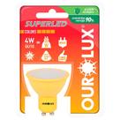 Lâmpada LED GU10 04 Watts Bivolt Amarelo - OUROLUX Lâmpada LED GU10 04 Watts Bivolt Amarelo - OUROLUX