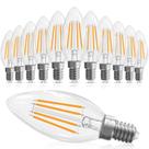 Lâmpada LED GVVoohome E12 Candelabra 4W 2700K 400lm regulável, pacote com 12