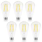 Lâmpada LED GVVoohome E26 6W 4000K 600lm, pacote com 6 unidades Vintage ST58
