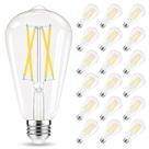 Lâmpada LED GVVoohome E26 6W 600lm 4000K, pacote com 18 unidades Vintage ST58