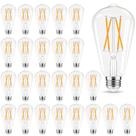 Lâmpada LED GVVoohome Edison regulável 6W 600LM 2700K, pacote com 24