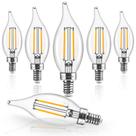 Lâmpada LED Hizashi E12 Candelabra 6W 550lm 2700K regulável, pacote com 6