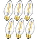 Lâmpada LED Leools E26 Vintage Edison 8W 3000K 800lm 120V, pacote com 6