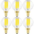 Lâmpada LED Leools g16.5 regulável 6W 4000K E12 600lm 120V, pacote com 6