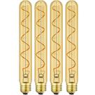 Lâmpada LED Leools T10 6W 2200K E26 regulável vintage, pacote com 4 Lâmpada LED Leools T10 6W 2200K E26 regulável vintage, pacote com 4