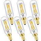 Lâmpada LED Leools T6 regulável 4 W E12 branca macia 3000 K 500 ml, pacote com 6