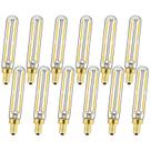 Lâmpada LED Leools Tubular T6 E12 Candelabra 4W 3000K 400LM, pacote com 6
