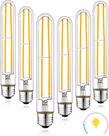 Lâmpada LED longa T10 6W 2700K 600LM equivalente a 60W, pacote com 6