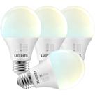 Lâmpada LED LUXRITE A19 9W 800LM 60W equivalente a 5CCT, pacote com 4