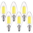 Lâmpada LED LUXRITE Vintage Candelabra 5W E12 5000K (pacote com 6) Lâmpada LED LUXRITE Vintage Candelabra 5W E12 5000K (pacote com 6)